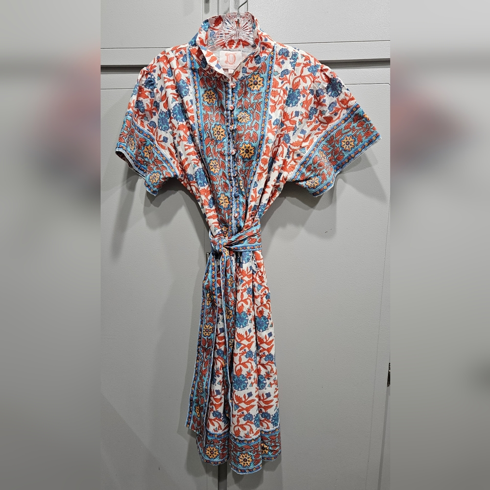 Victoria Dunn dress with pockets and wrap around sash